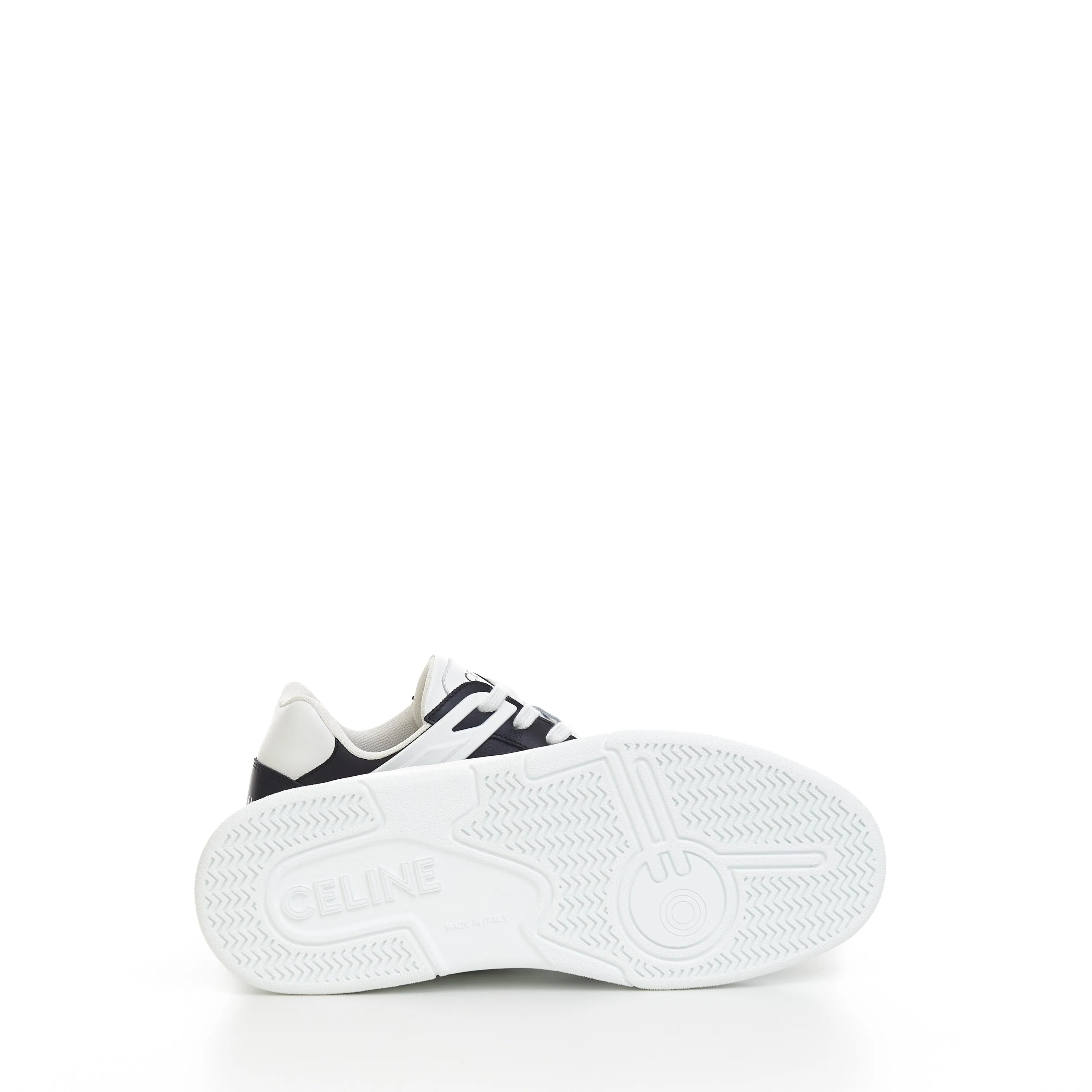 CT-07 Low Top Sneaker In Optic White & Black Calfskin