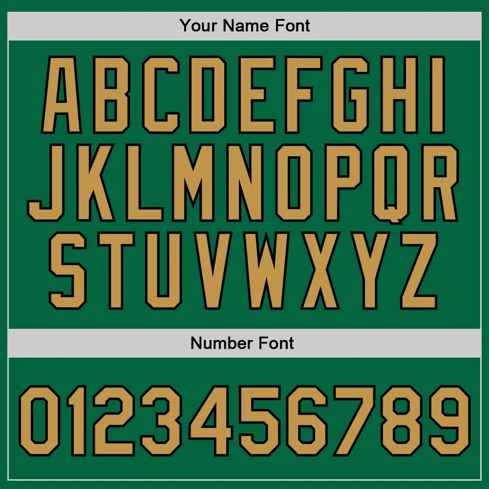 Custom Kelly Green Old Gold-Black Authentic Throwback Basketball Jersey