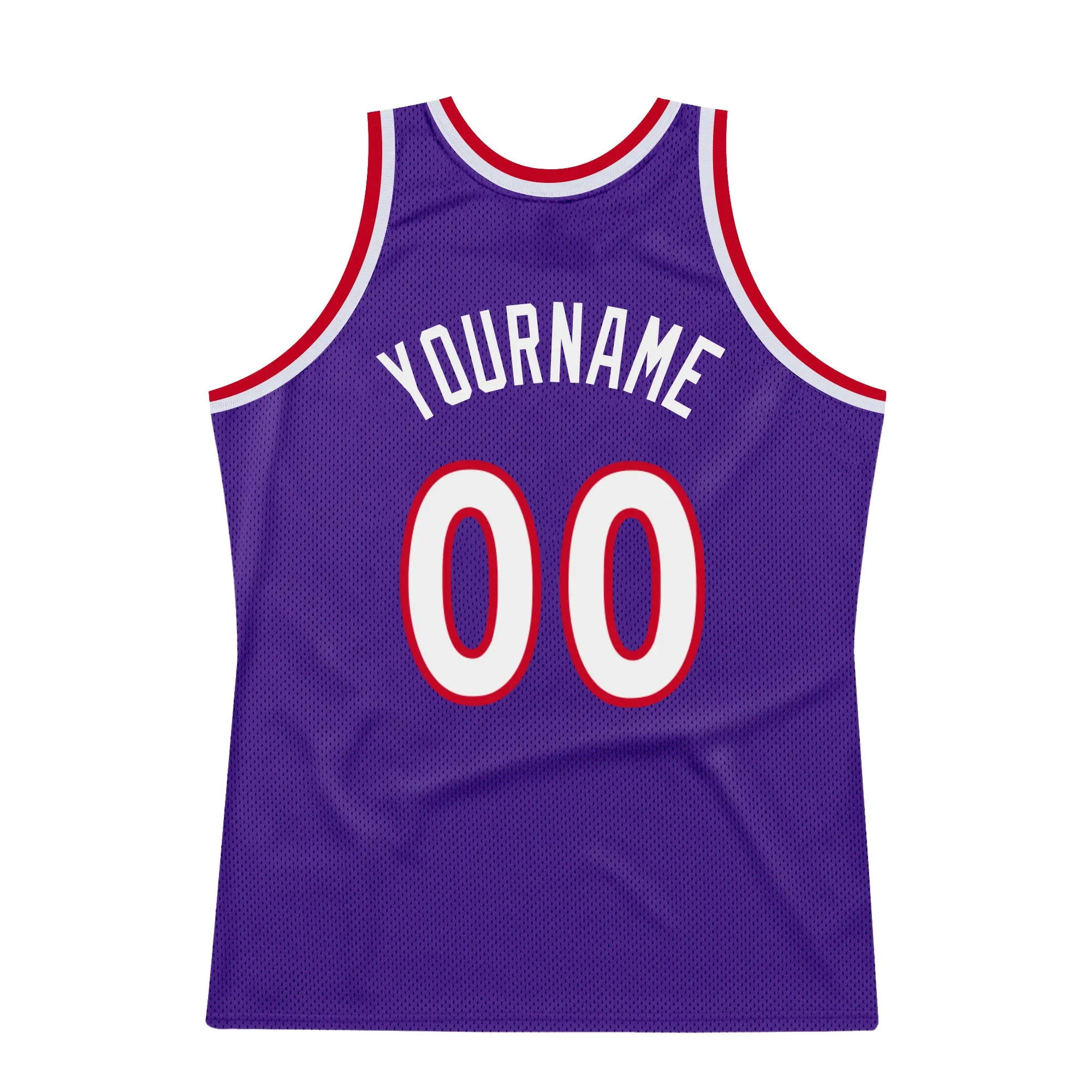 Custom Purple White-Red Authentic Throwback Basketball Jersey