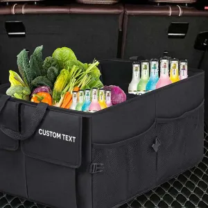 Custom Text For Car Trunk Organizer, Compatible with All Cars, Foldable Car Trunk Storage Box, Storage Bag, Waterproof, Dust-proof, Stain-Resistant KO12997