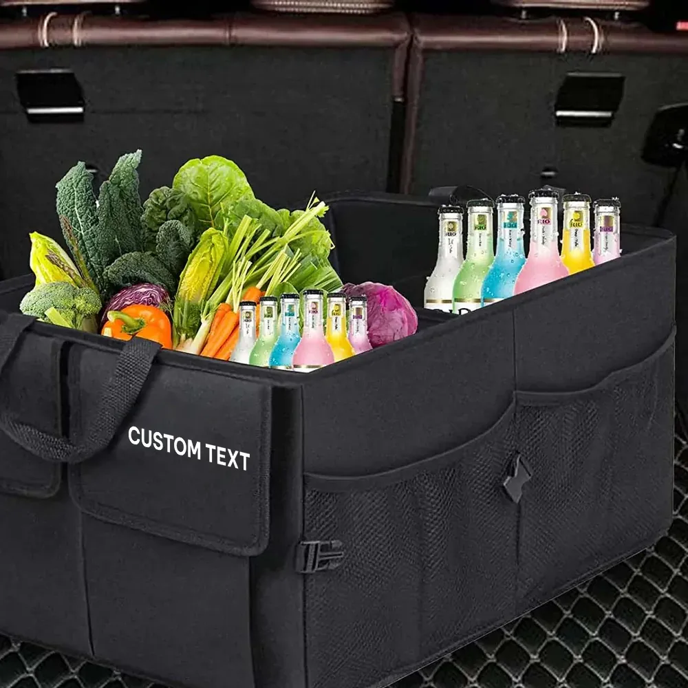 Custom Text For Car Trunk Organizer, Compatible with All Cars, Foldable Car Trunk Storage Box, Storage Bag, Waterproof, Dust-proof, Stain-Resistant KO12997