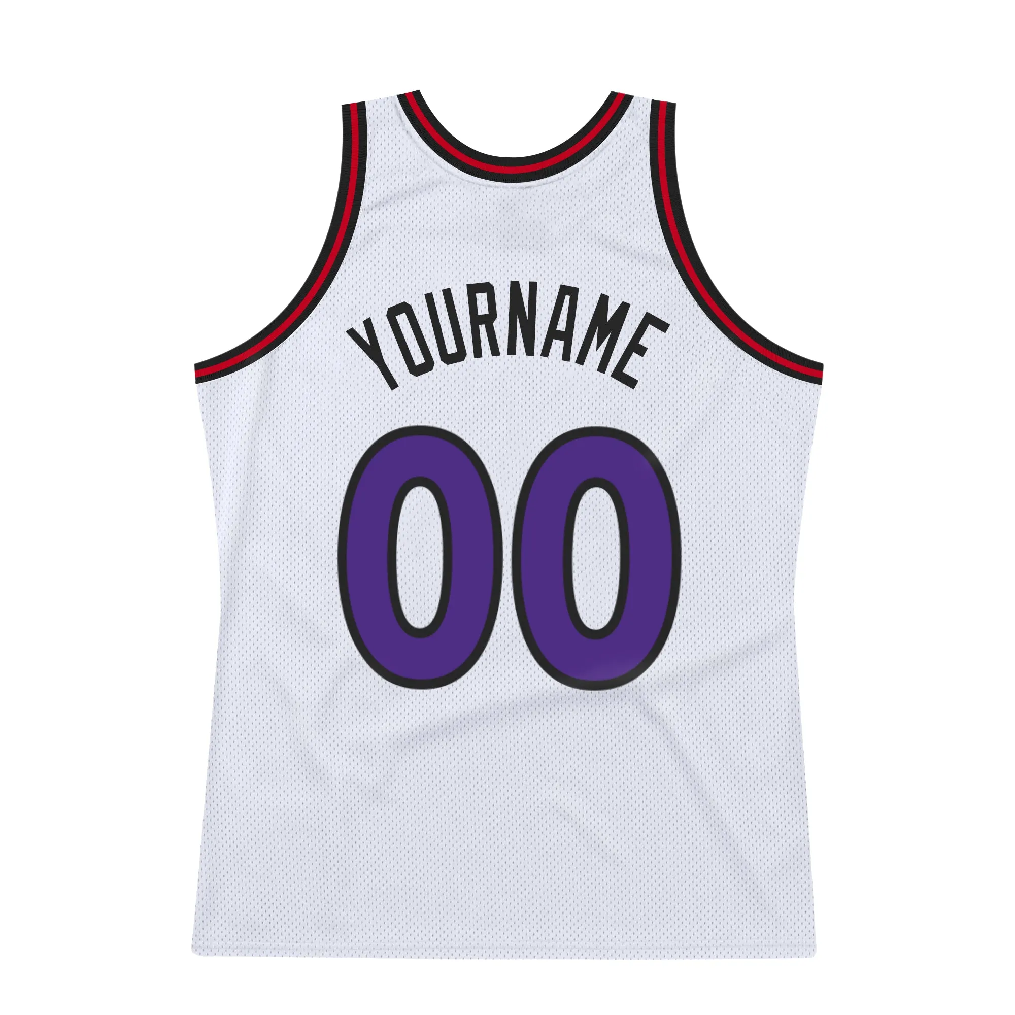 Custom White Purple-Red Authentic Throwback Basketball Jersey