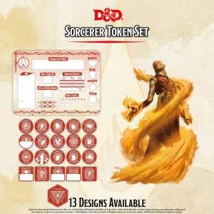 D&D RPG: Sorcerer Token Set ( Player Board & 22 Tokens)