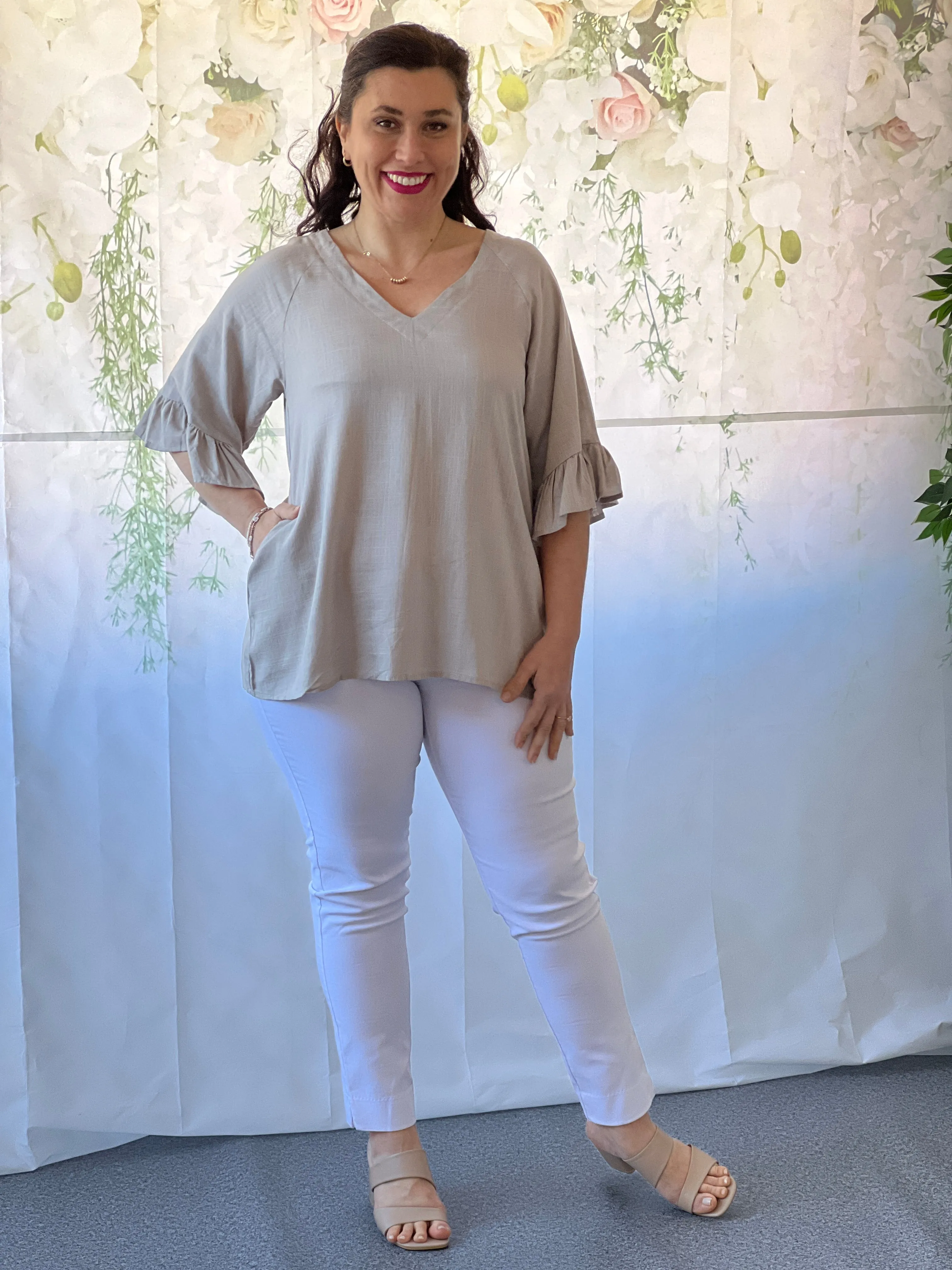 Dante Sand Linen Top