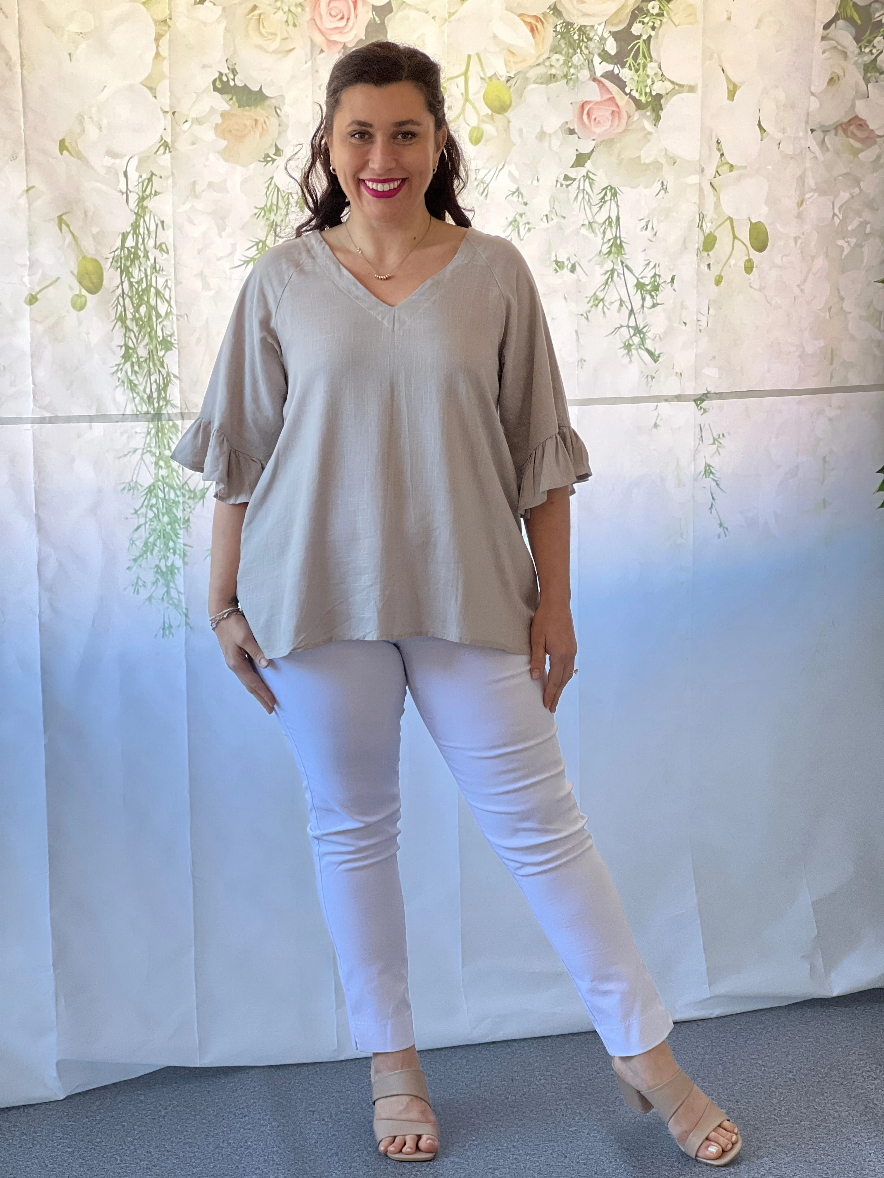Dante Sand Linen Top