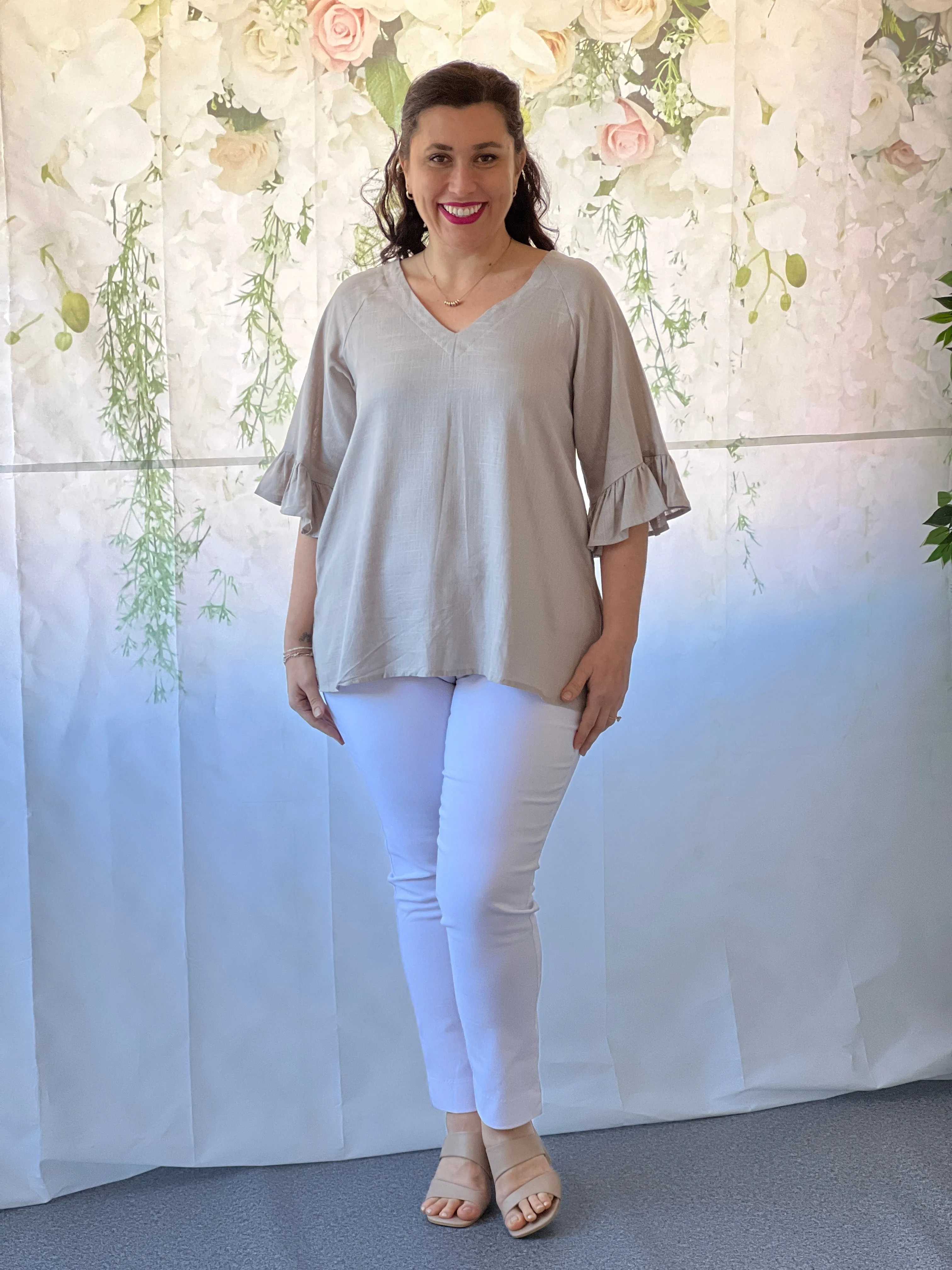 Dante Sand Linen Top