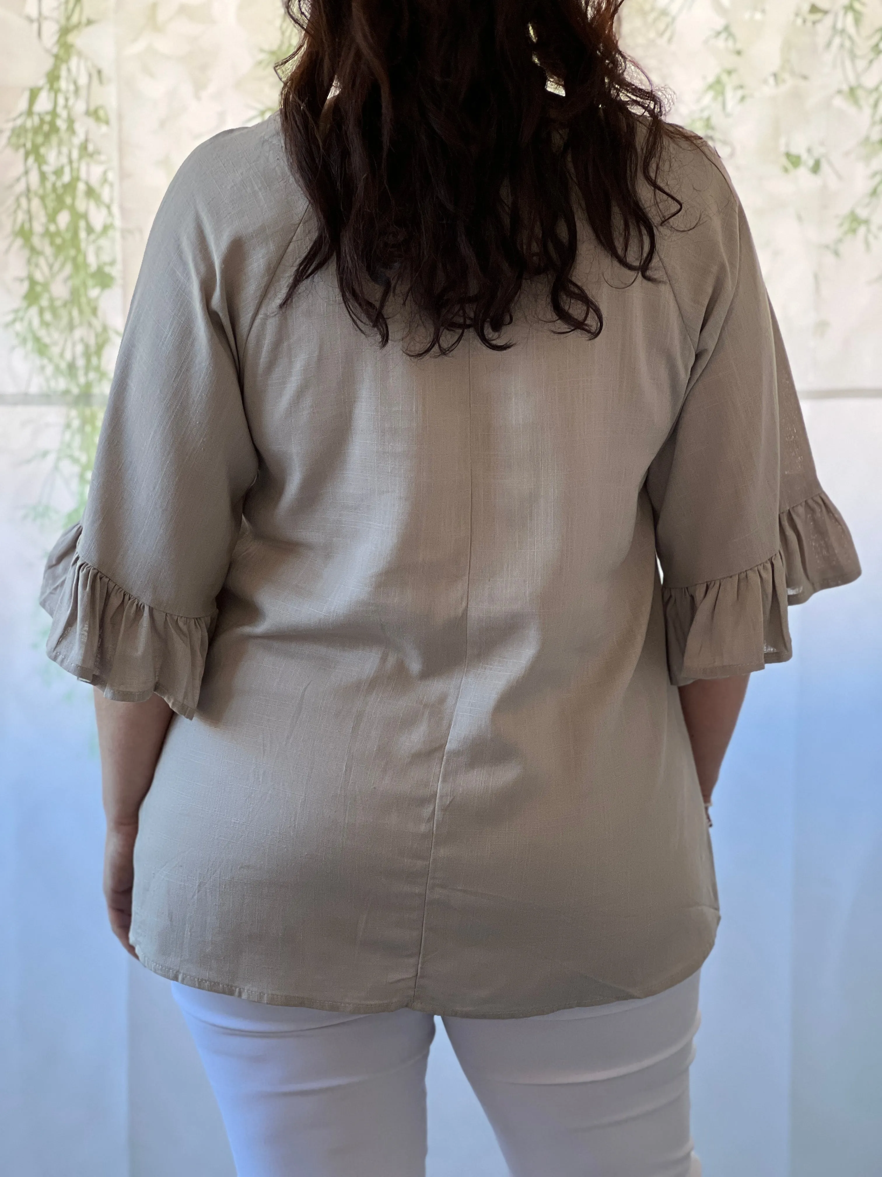 Dante Sand Linen Top