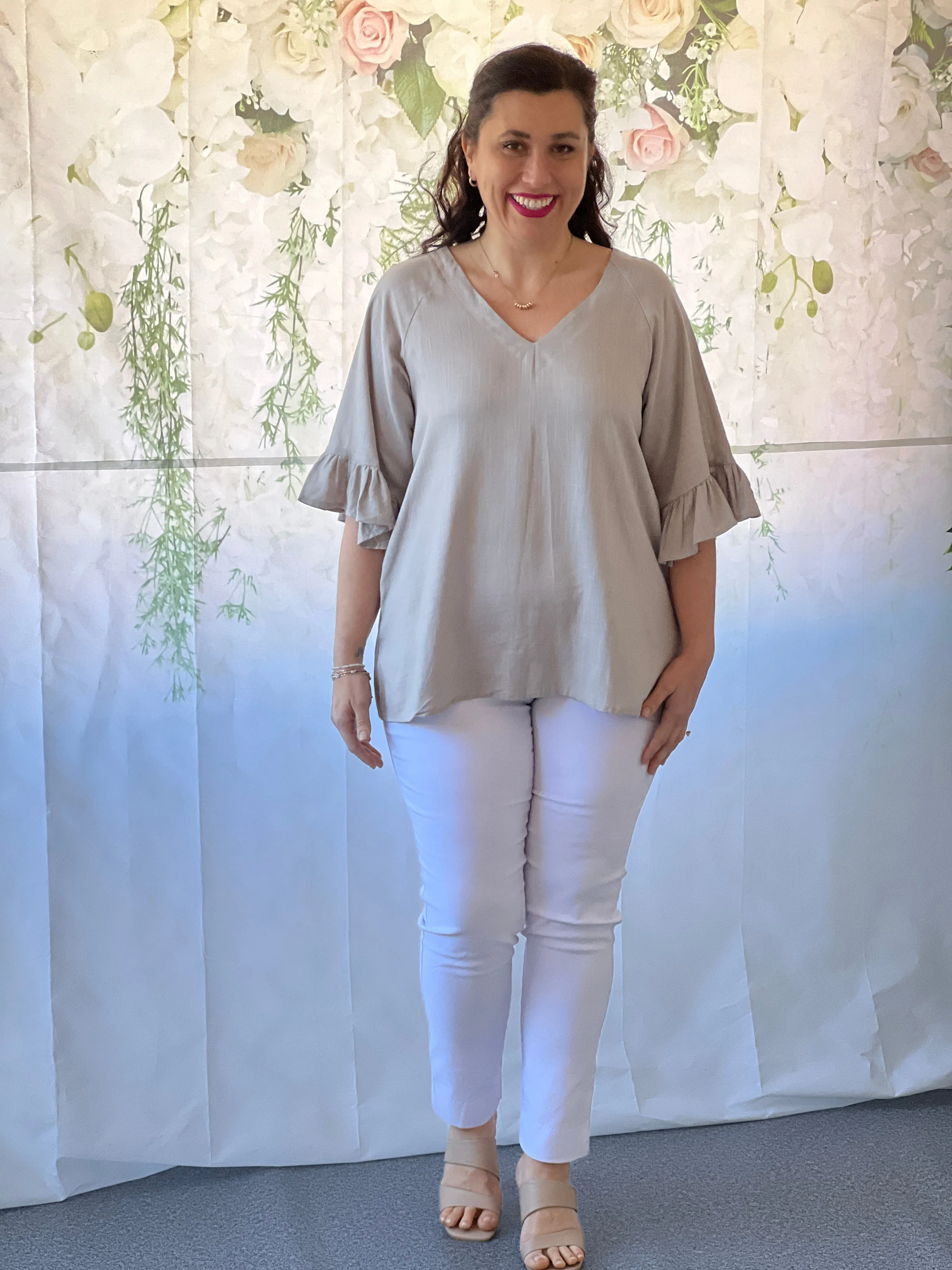 Dante Sand Linen Top