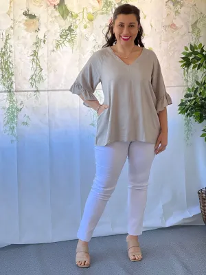 Dante Sand Linen Top