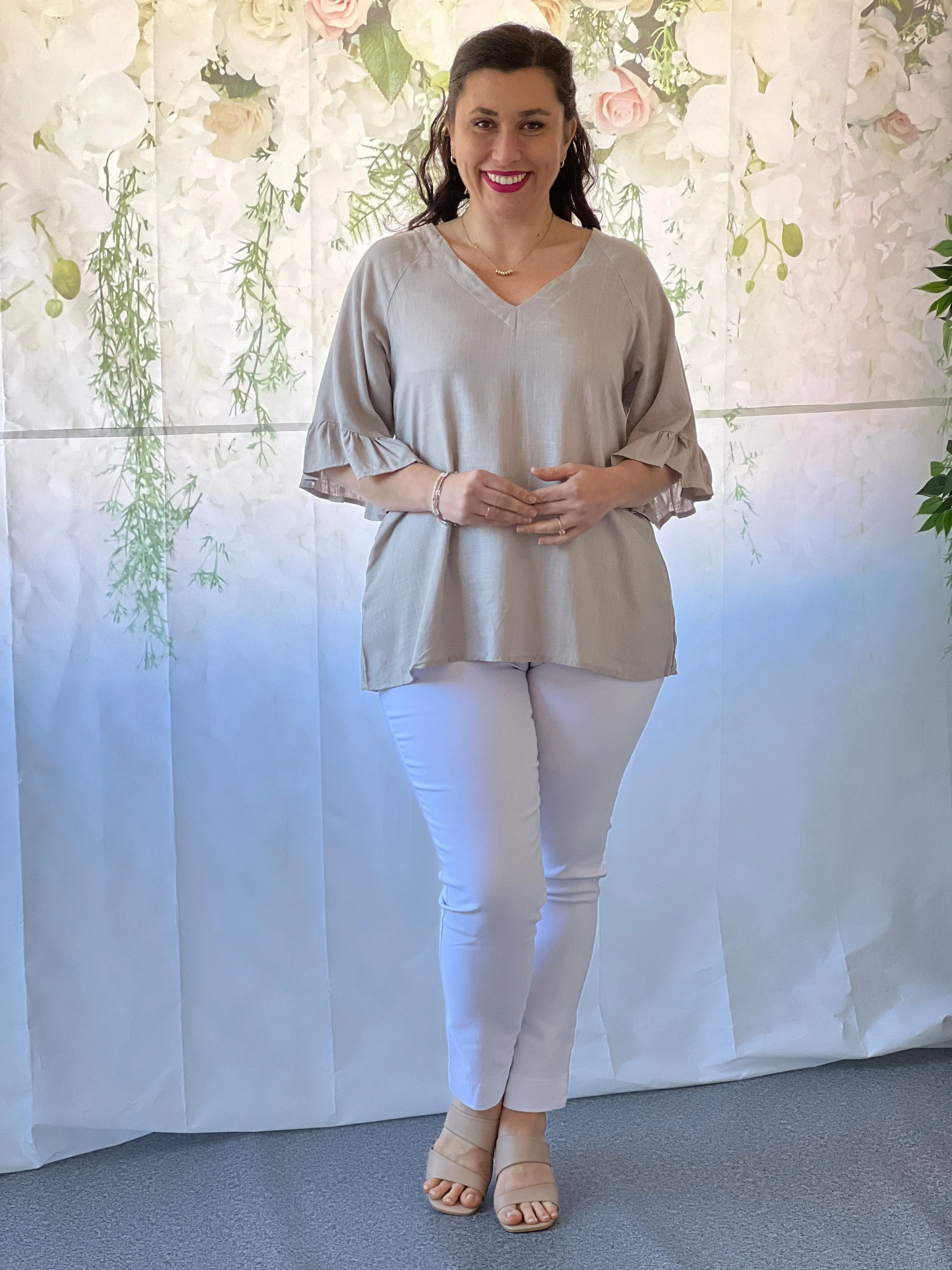 Dante Sand Linen Top