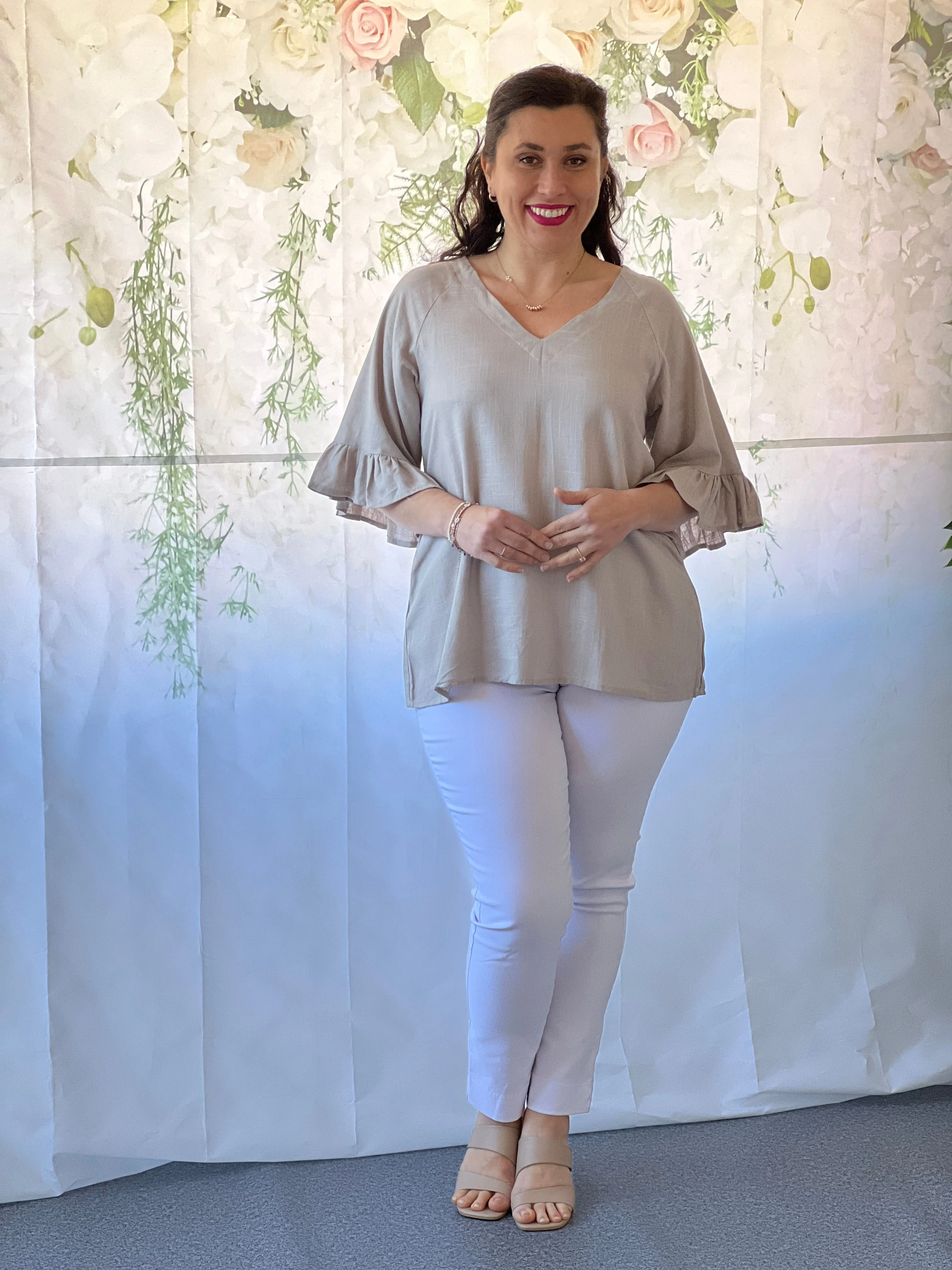 Dante Sand Linen Top