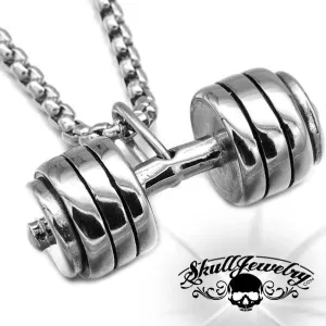 'Deadlift' Dumbbell Pendant (p421Steel)