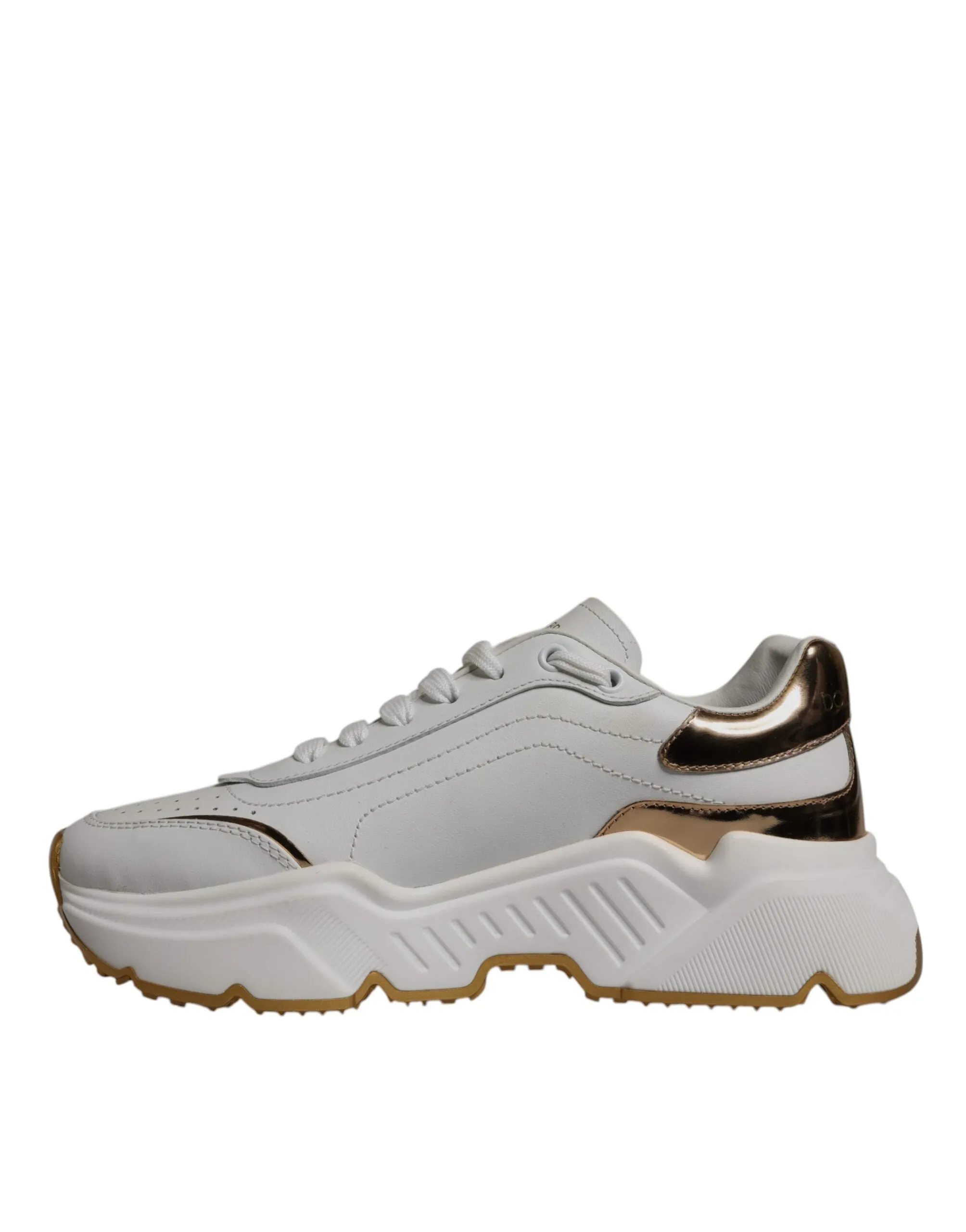 Dolce & Gabbana White Gold Daymaster Low Top Sneaker Shoes
