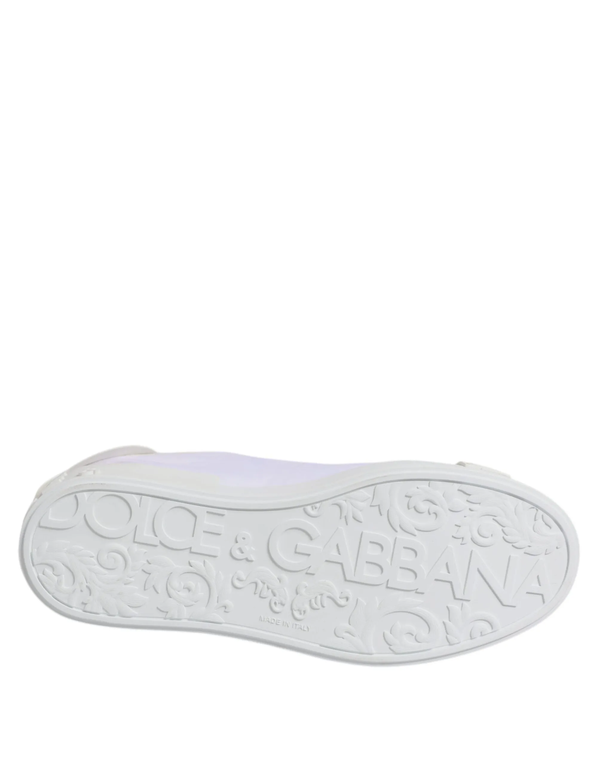 Dolce&Gabbana Portofino Men White Sneakers Polyester Low Top Trainer Shoes EU 42