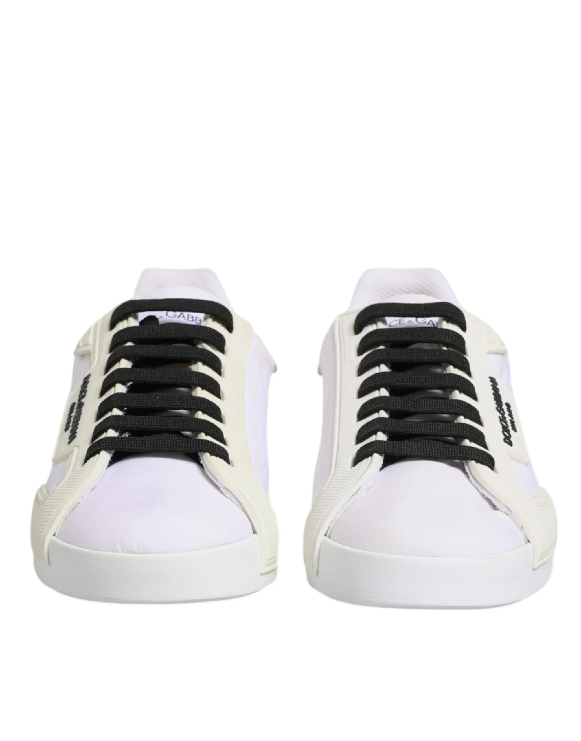 Dolce&Gabbana Portofino Men White Sneakers Polyester Low Top Trainer Shoes EU 42