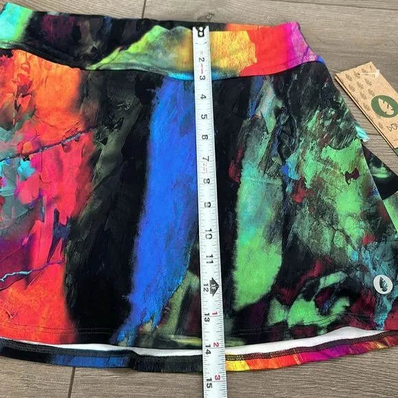 Dona Jo 15&quot; High Rise Multicolor Ruffle Tennis Skirt Size Large