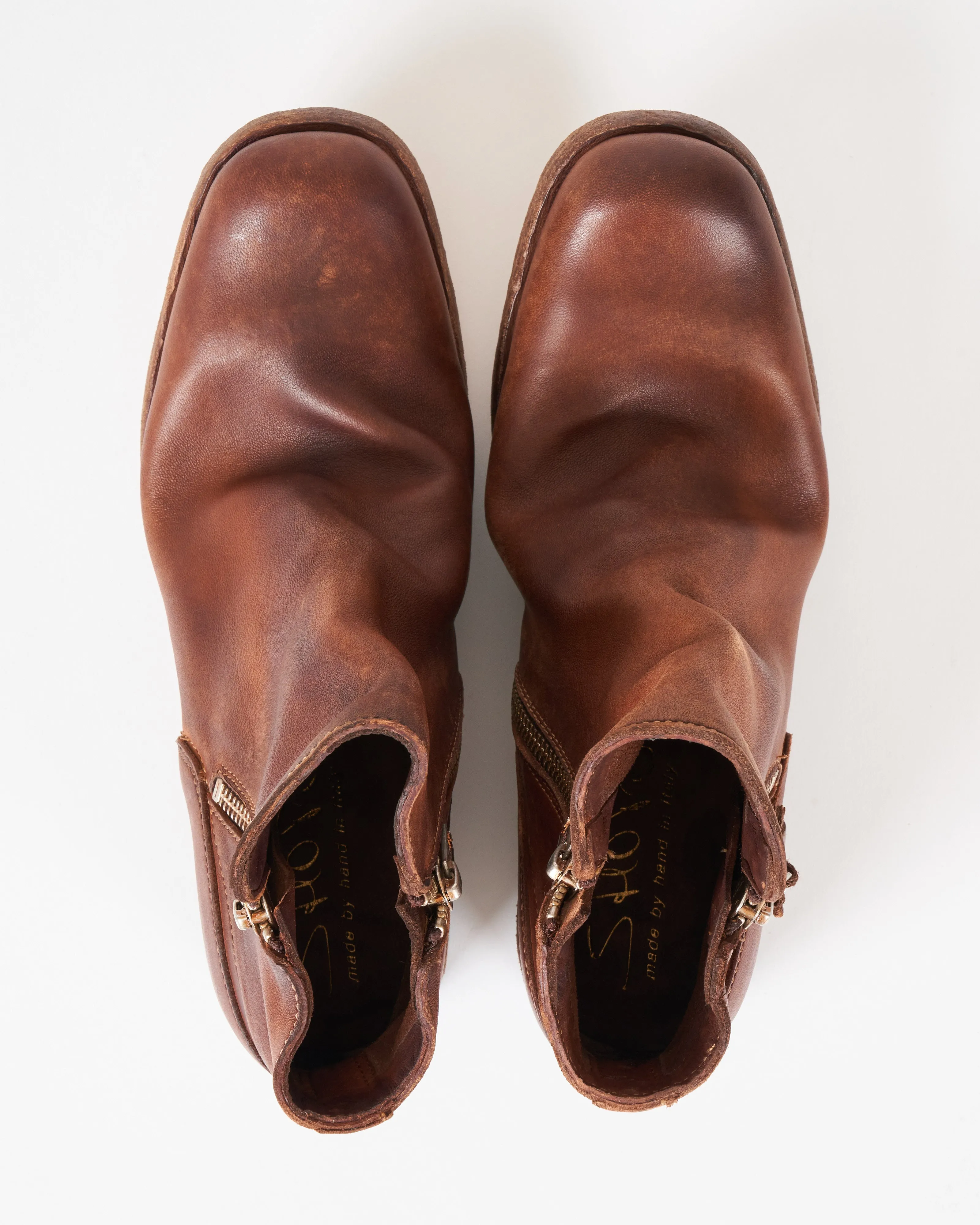 double zipper low boot