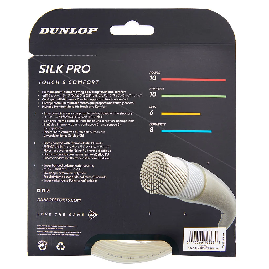 Dunlop Silk Pro 16/1.32 Tennis String (White)