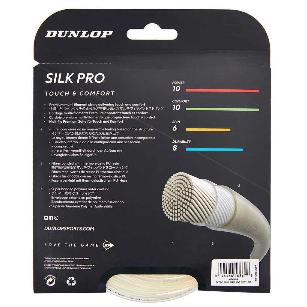 Dunlop Silk Pro 17/1.27 Tennis String (White)