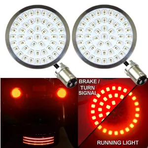 Eagle Lights Rear LED Turn Signal, Brake and Halo Running Light Kit for Harley Davidson Motorcycles - Generation II / 1157 Base / Halo Design