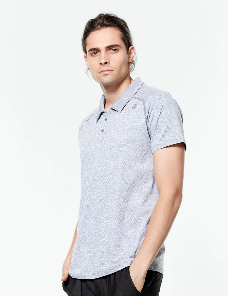 easyoga LA-VEDA Men's Speedy Polo Shirt - M01 M-Black white