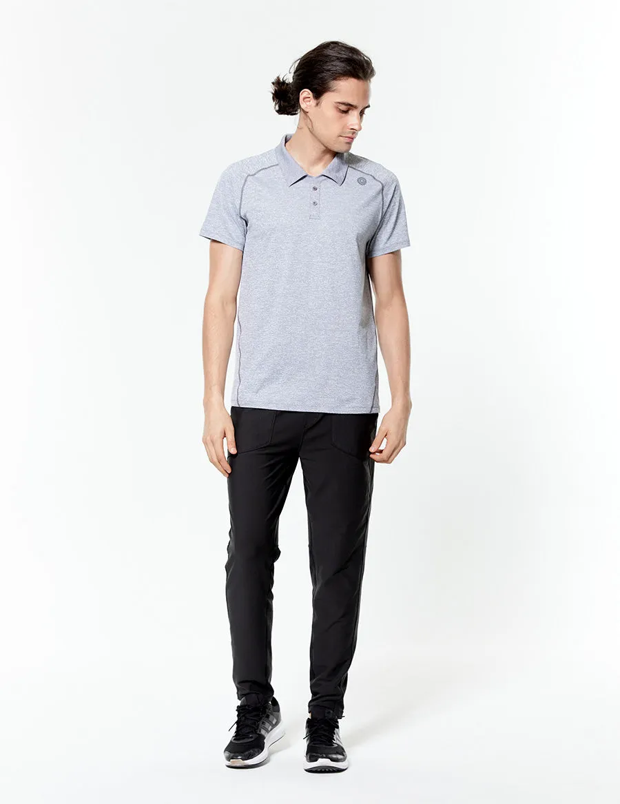 easyoga LA-VEDA Men's Speedy Polo Shirt - M01 M-Black white