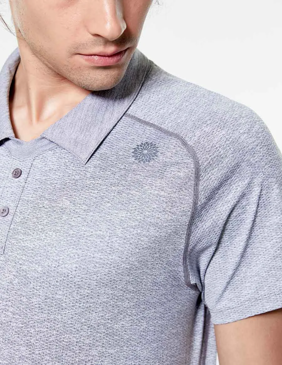 easyoga LA-VEDA Men's Speedy Polo Shirt - M01 M-Black white