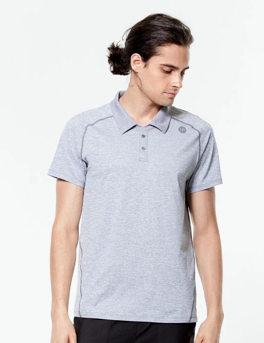 easyoga LA-VEDA Men's Speedy Polo Shirt - M01 M-Black white