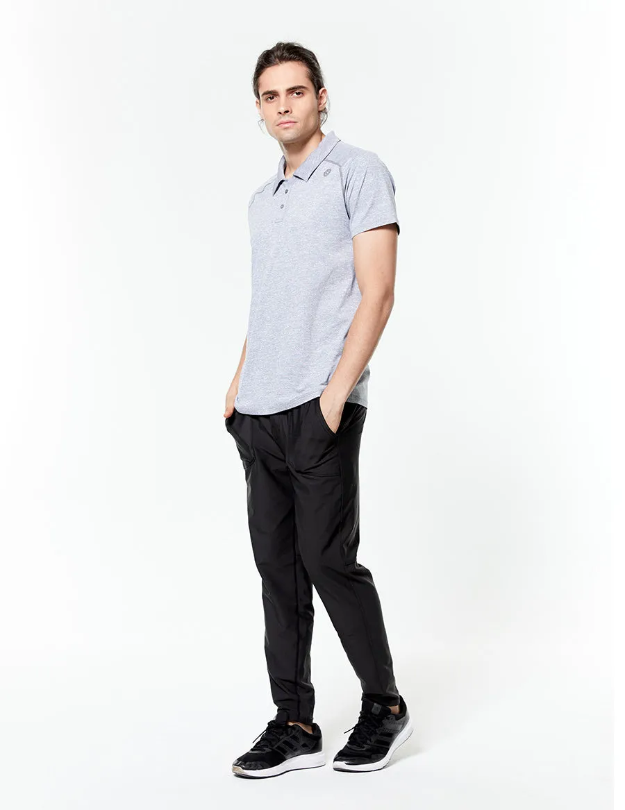 easyoga LA-VEDA Men's Speedy Polo Shirt - M01 M-Black white