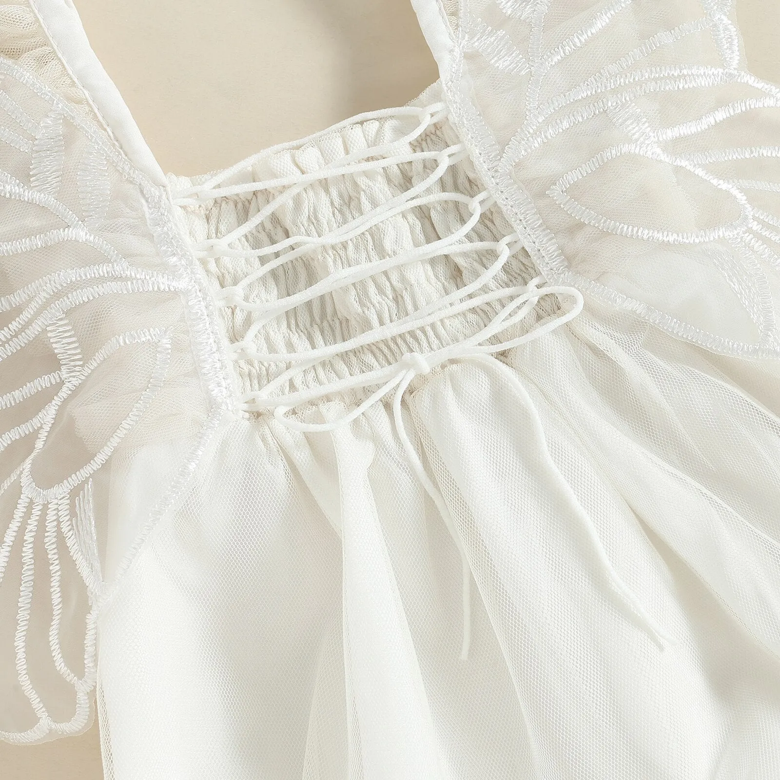 Embroidery Butterfly Romper