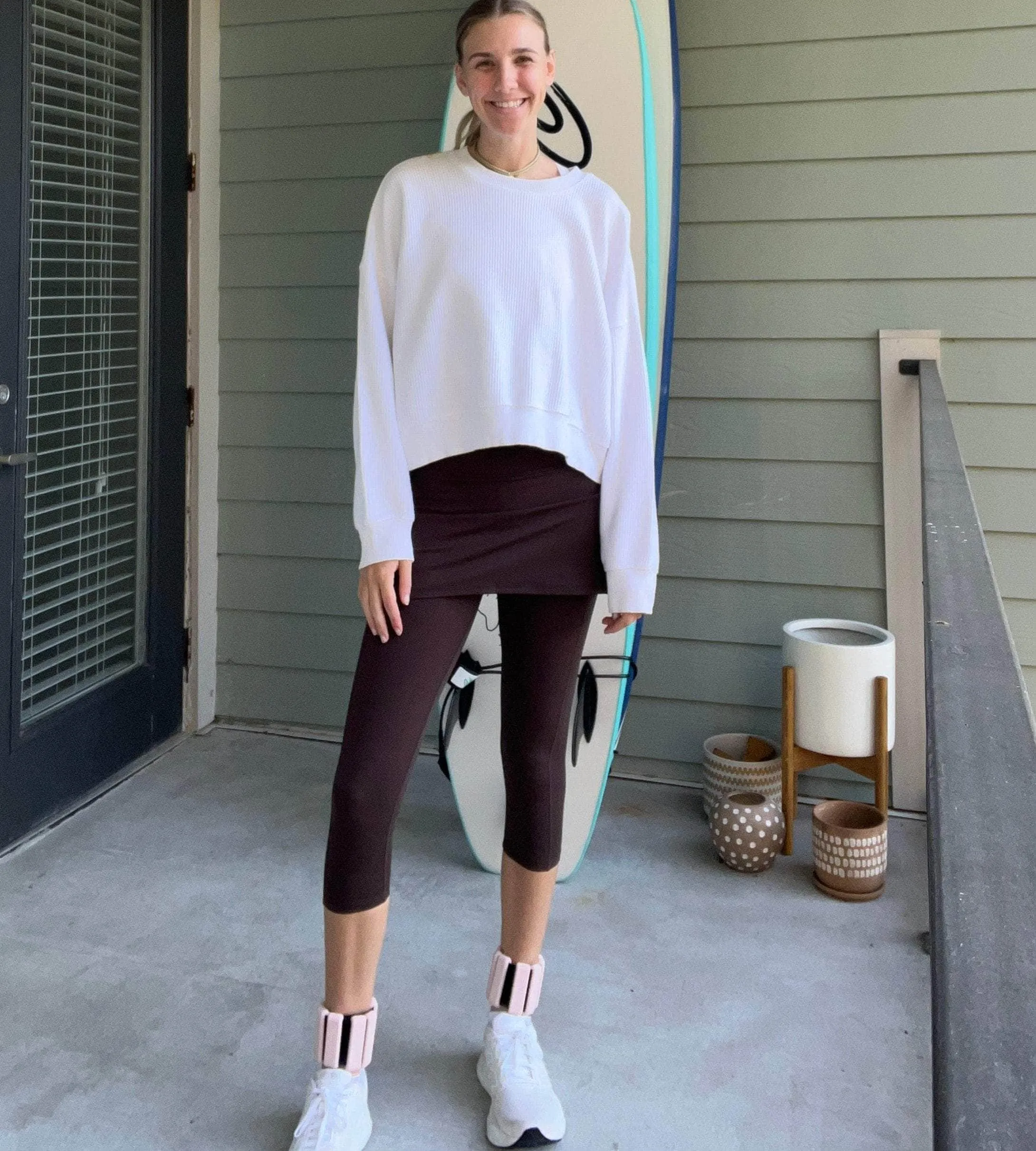 Espresso Skirted Leggings Mid-calf length