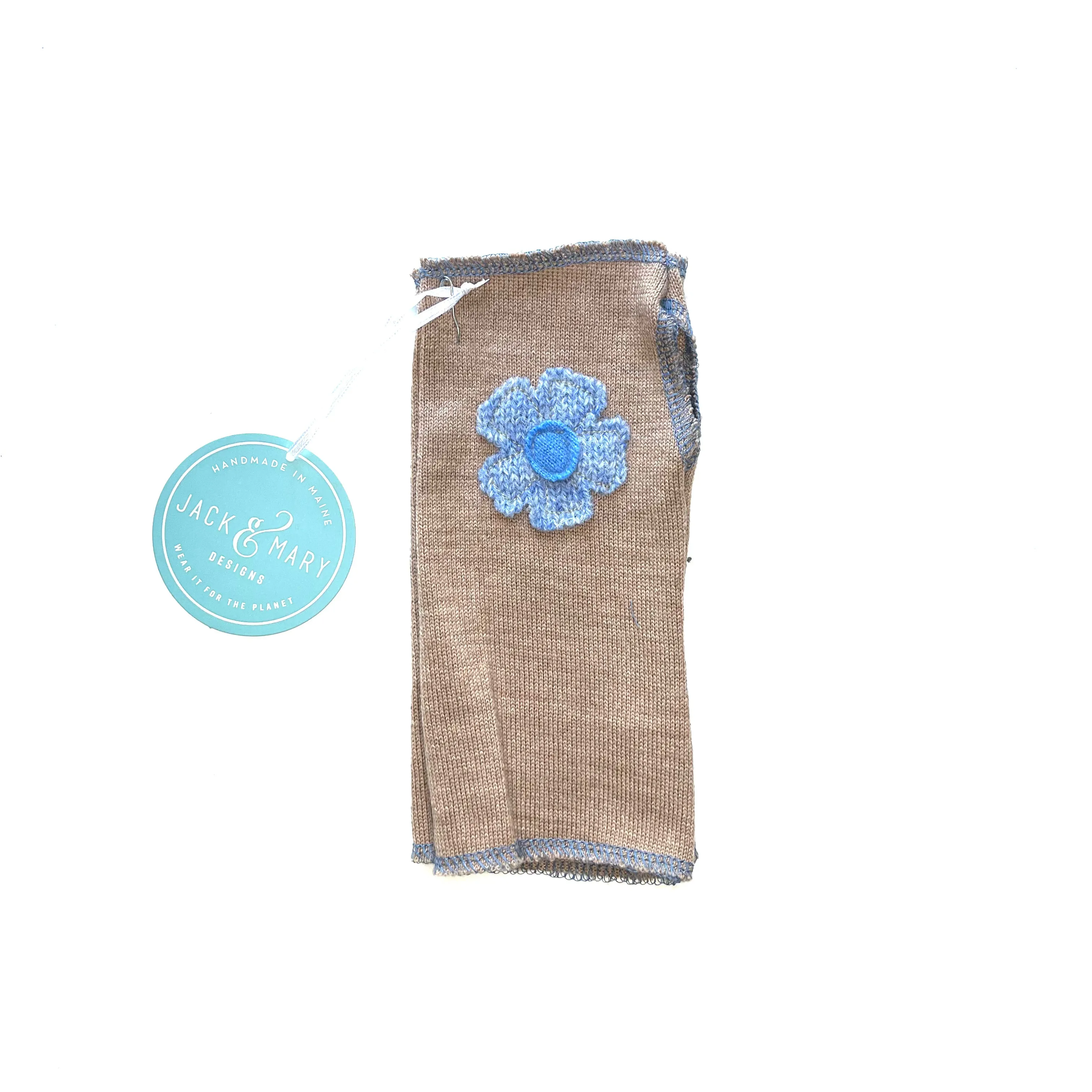 Fingerless Mittens Short, Beige Merino Wool | 107