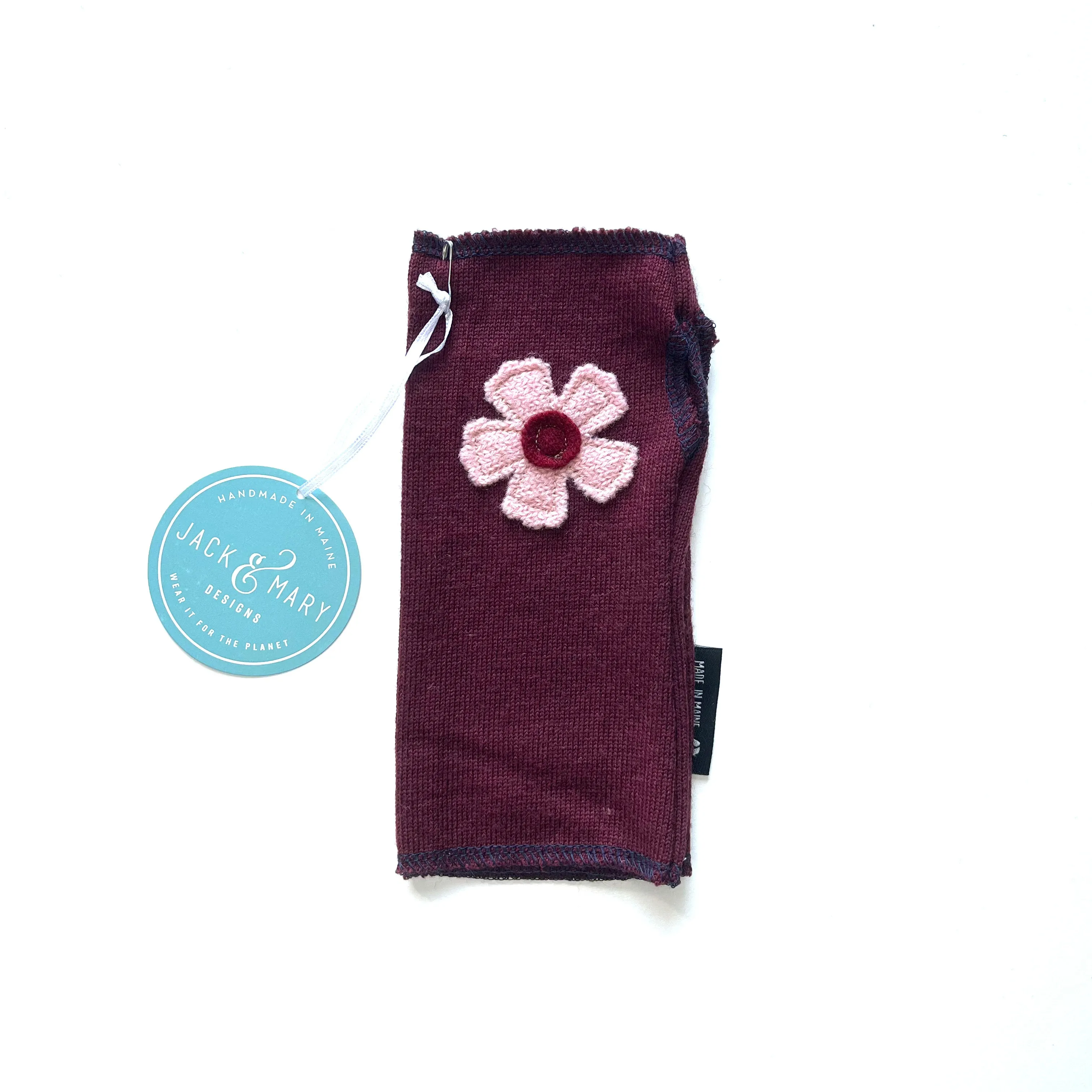 Fingerless Mittens Short, Red Merino Wool | 059