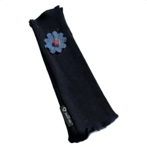 Fit & Flare Fingerless - Navy with Blue Flower - 37