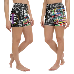 Fit Bitch - Yoga Shorts - Criss Cross Rainbow