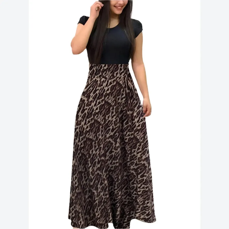 Floral High-Waist Cap Sleeve Maxi Dresses