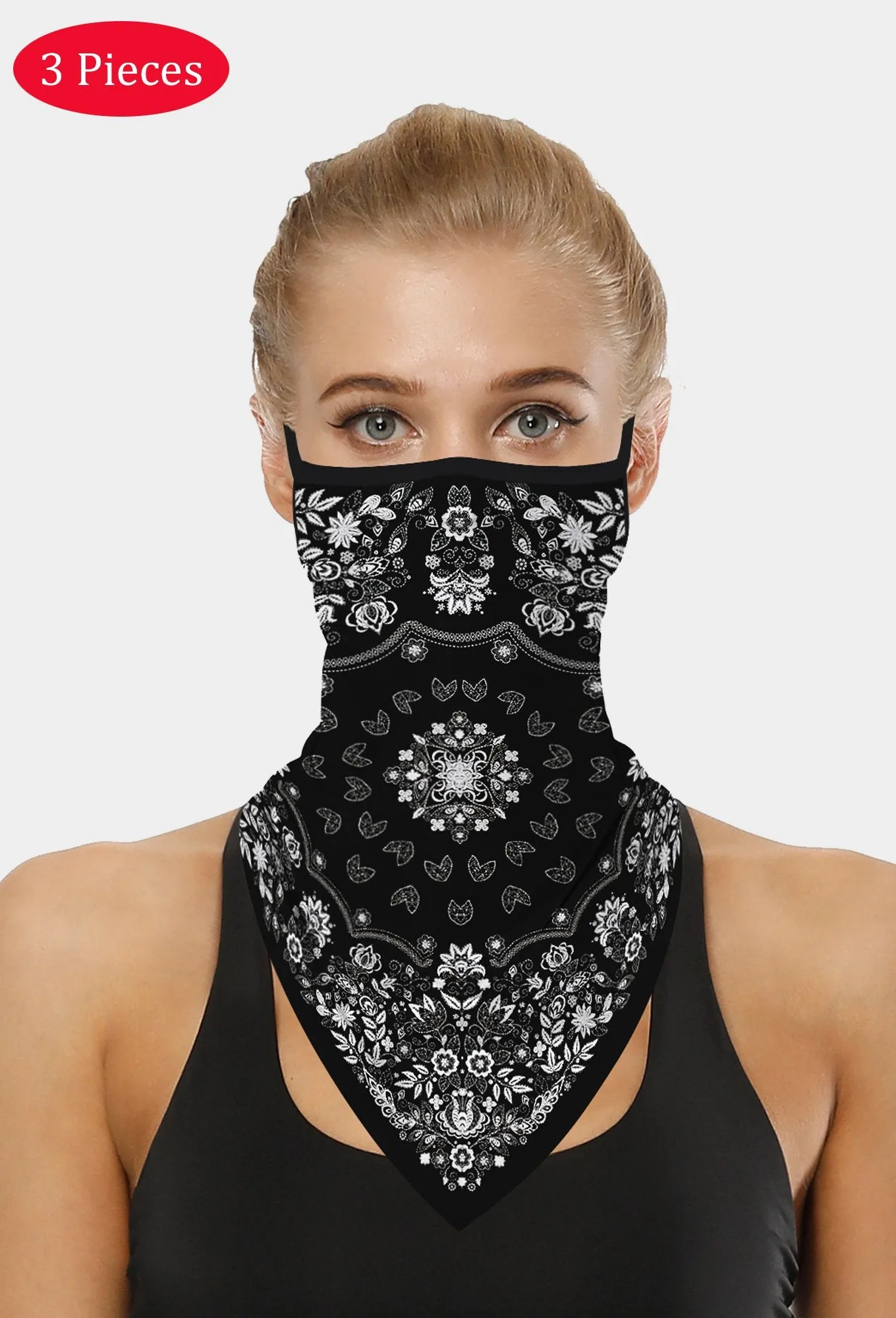 Flowers Bandana Mask With Earloops