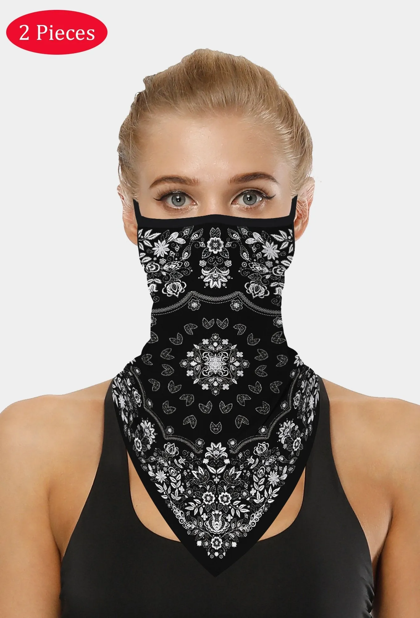 Flowers Bandana Mask With Earloops