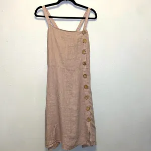 Francesca Bettini NWT Size Large Tan 100% Linen Sleeveless Sundress 3441