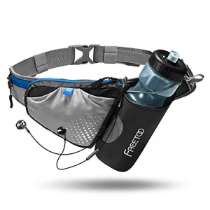 FREETOO Lightweight Running Water Bottle Belt No Bounce Running Water Waist Pack Hydration Belt with Bottle Holder for Runners, Marathon, Fitness Training, Hiking and Jogging