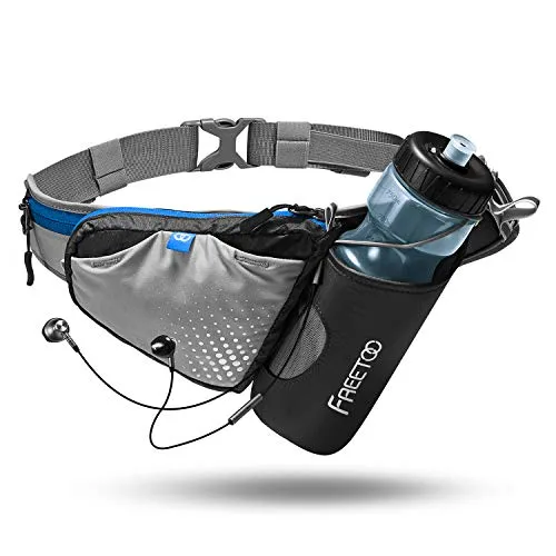FREETOO Lightweight Running Water Bottle Belt No Bounce Running Water Waist Pack Hydration Belt with Bottle Holder for Runners, Marathon, Fitness Training, Hiking and Jogging