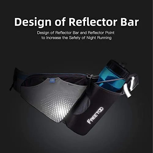 FREETOO Lightweight Running Water Bottle Belt No Bounce Running Water Waist Pack Hydration Belt with Bottle Holder for Runners, Marathon, Fitness Training, Hiking and Jogging