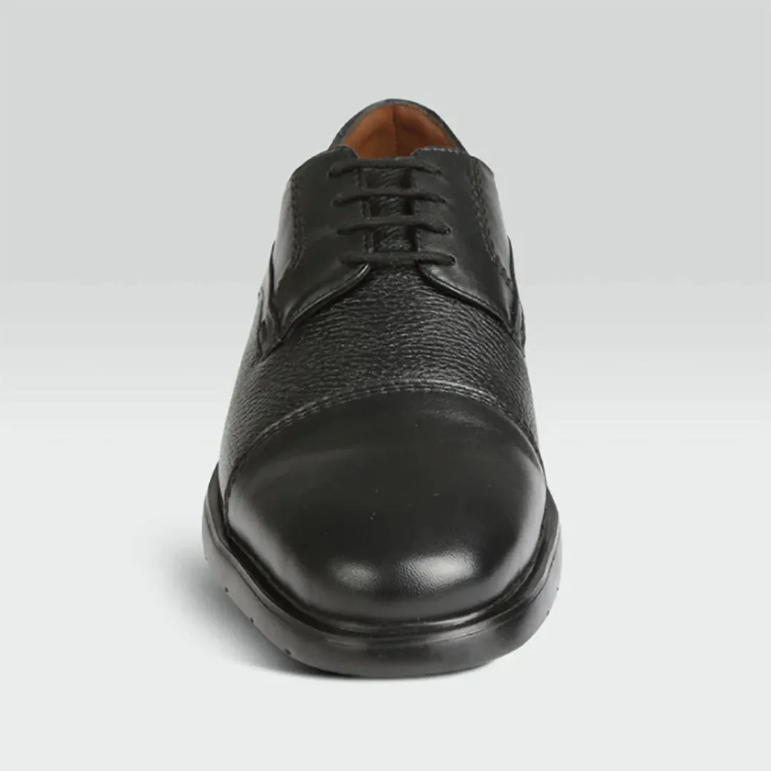 Gavel Sergio Deer Lamb Black Leather Shoes