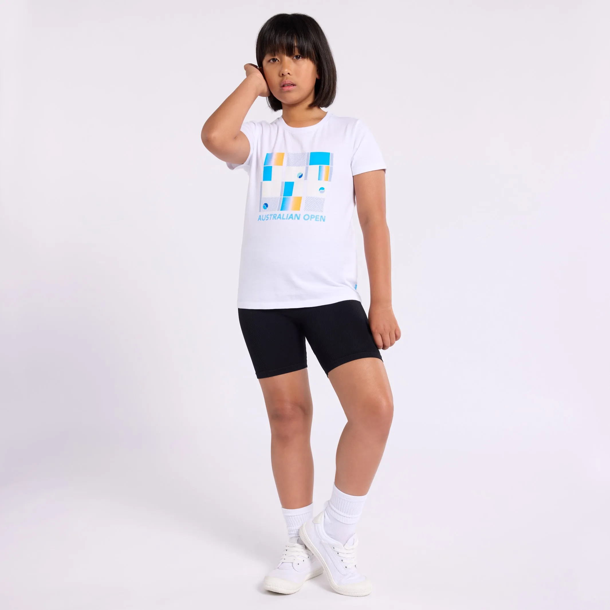 Girl's T-Shirt Tennis Grid