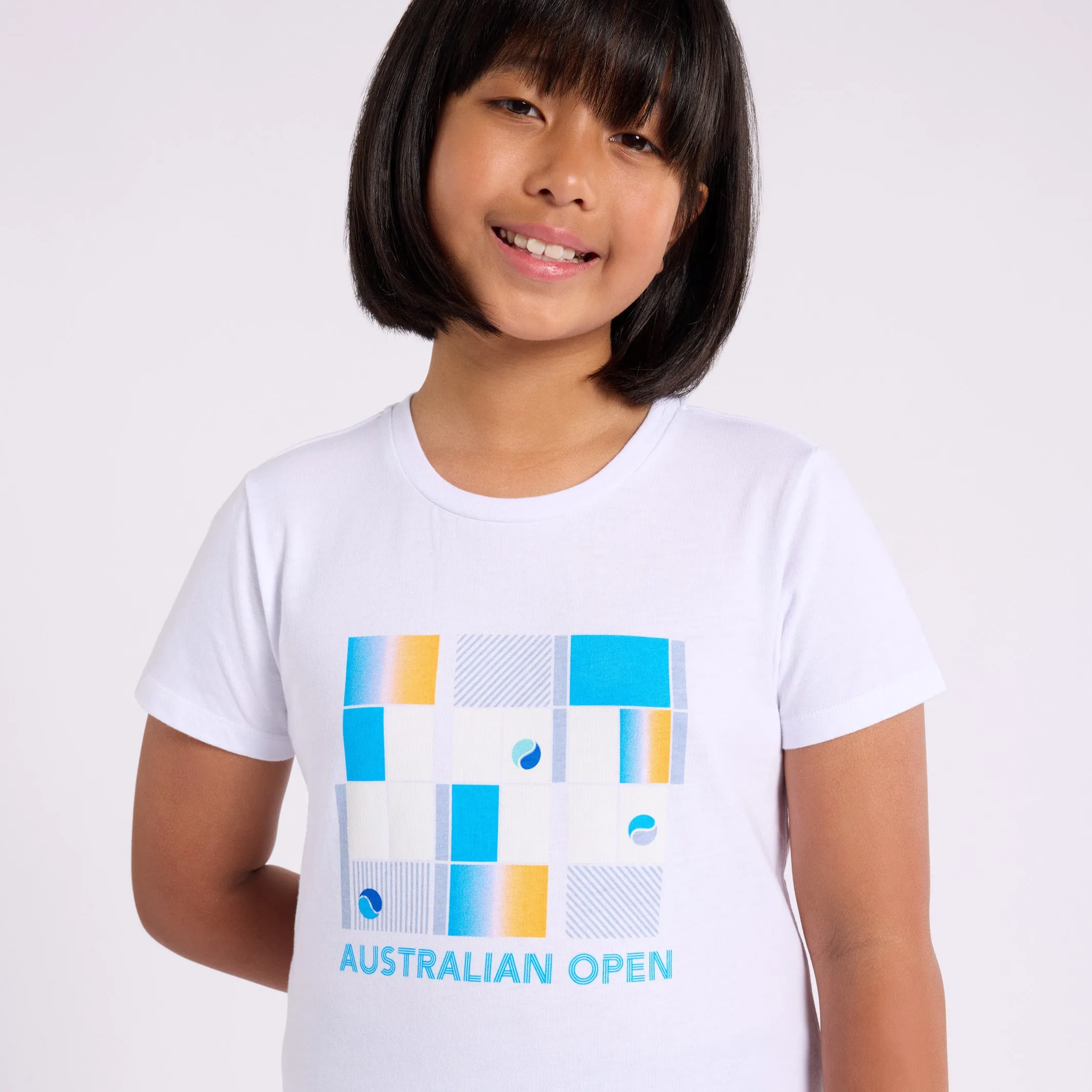 Girl's T-Shirt Tennis Grid