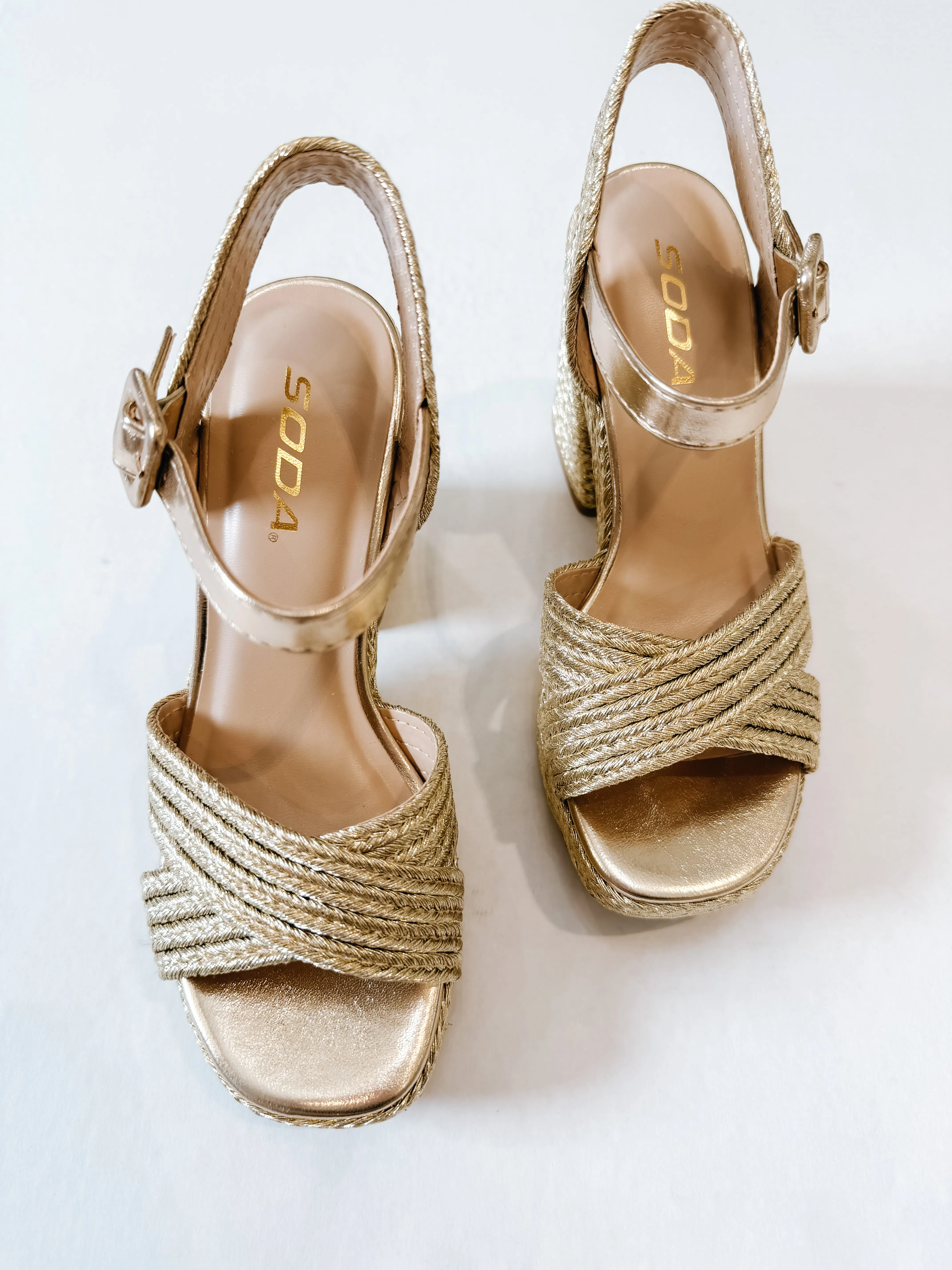 Gold Chunky Basket Heel
