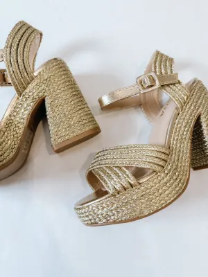 Gold Chunky Basket Heel