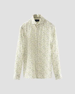GREEN AND YELLOW BANANA PRINT LINEN SHIRT