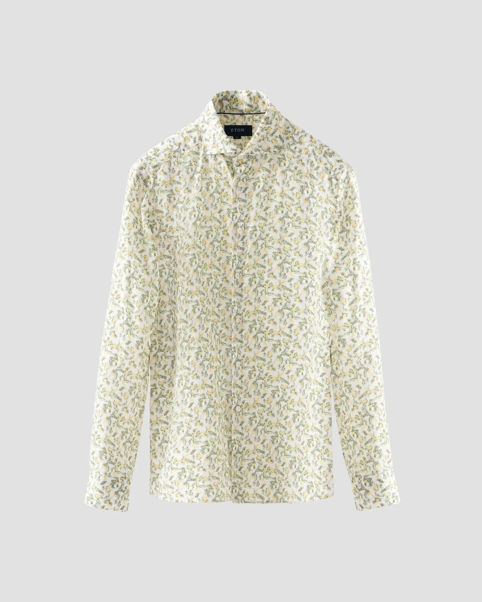 GREEN AND YELLOW BANANA PRINT LINEN SHIRT