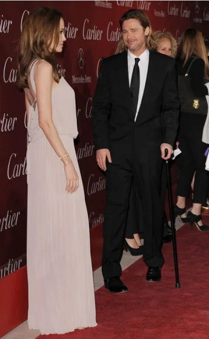 Grey Angelina Jolie Low Back Halter Prom Celebrity Dress Palm Springs International Film Festival